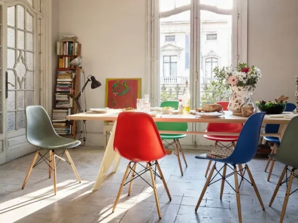 Warm Nordic Sitzgelegenheiten-Vitra Eames DSW Stuhl, sea blue RE - Ahorn