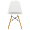 Viccarbe Sitzgelegenheiten-Vitra Eames DSW Stuhl, Weiß - Ahorn - Kissen in Grau/Elfenbein