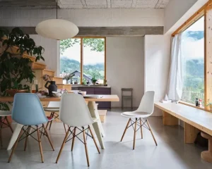 Viccarbe Sitzgelegenheiten-Vitra Eames DSW Stuhl, Weiß - Ahorn - Kissen in Grau/Elfenbein