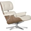 Kartell Sitzgelegenheiten-Vitra Eames Lounge Chair, kl. Gr., Nussbaum weiß - Prem.-F-Leder weiß