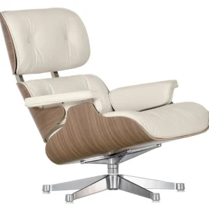 Kartell Sitzgelegenheiten-Vitra Eames Lounge Chair, kl. Gr., Nussbaum weiß - Prem.-F-Leder weiß