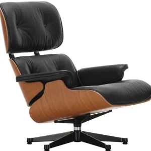 Kartell Sitzgelegenheiten-Vitra Eames Lounge Chair, klass. Gr., amerik. Kirsche - Leder schwarz