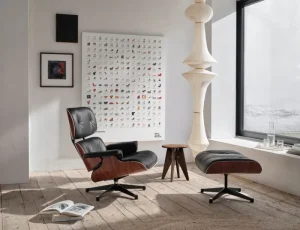 Kartell Sitzgelegenheiten-Vitra Eames Lounge Chair, klass. Größe, Palisander – Leder schwarz