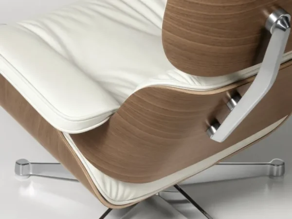 Ariake Sitzgelegenheiten-Vitra Eames Lounge Chair & Ottoman, neue Größe, weißes Walnuss - Weiß