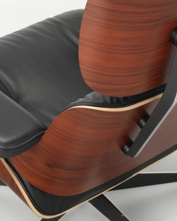 Kartell Sitzgelegenheiten-Vitra Eames Lounge Chair, klass. Größe, Palisander – Leder schwarz