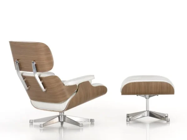 Ariake Sitzgelegenheiten-Vitra Eames Lounge Chair & Ottoman, neue Größe, weißes Walnuss - Weiß