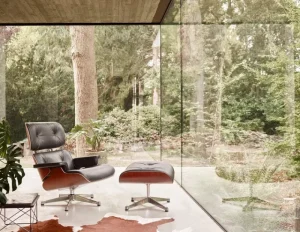 Kartell Sitzgelegenheiten-Vitra Eames Lounge Chair, klass. Gr., amerik. Kirsche - Leder schwarz