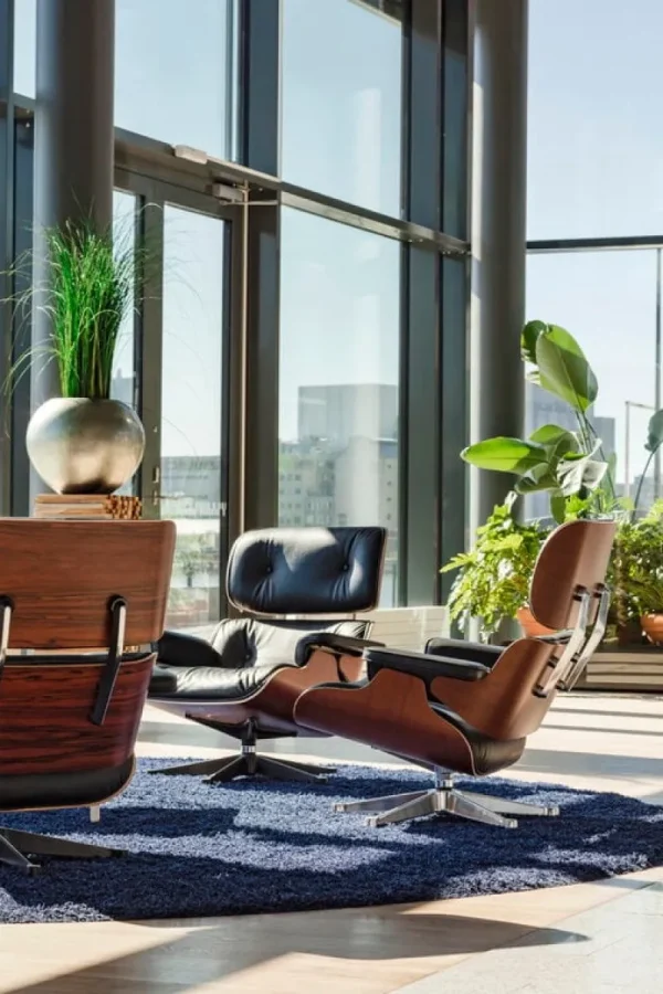 Kartell Sitzgelegenheiten-Vitra Eames Lounge Chair, klass. Größe, Palisander – Leder schwarz