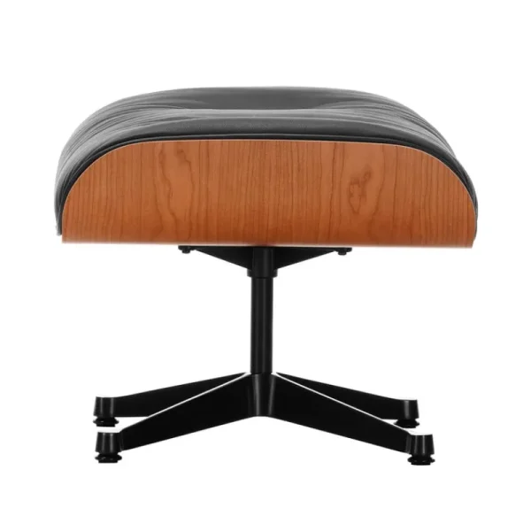&Tradition Sitzgelegenheiten-Vitra Eames Lounge Ottomane, amerikanische Kirsche – schwarzes Leder