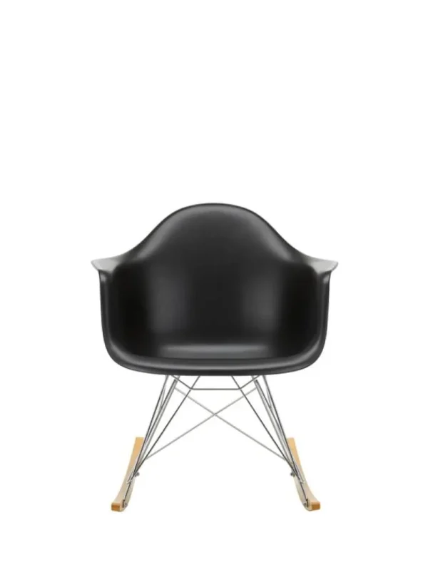 TON Sitzgelegenheiten-Vitra Eames RAR Schaukelstuhl, deep black RE - Chrom - Ahorn