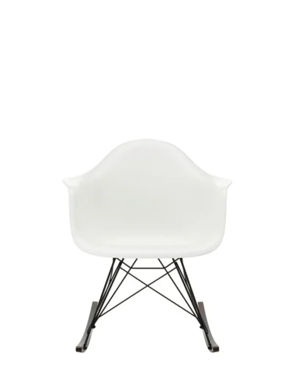 HAY Sitzgelegenheiten-Vitra Eames RAR Schaukelstuhl, Weiß - dunkel - dunkler Ahorn