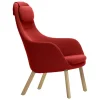 Kartell Sitzgelegenheiten-Vitra HAL Loungesessel mit losem Kissen, Credo 16 Red Chilli – Eiche