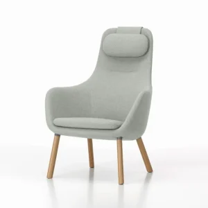 Hem Sitzgelegenheiten-Vitra HAL Sessel mit losem Kissen, Dumet 06 Pebble Melange - Eiche