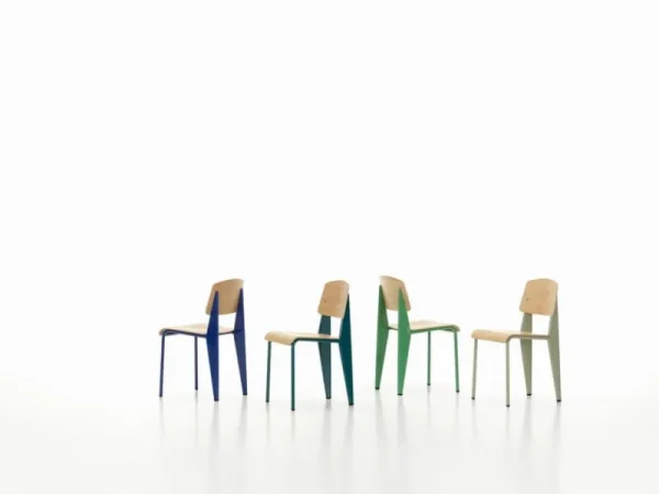 AYTM Sitzgelegenheiten-Vitra Standard Stuhl, Prouvé Bleu Dynastie - Eiche