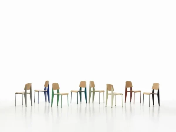 AYTM Sitzgelegenheiten-Vitra Standard Stuhl, Prouvé Bleu Dynastie - Eiche