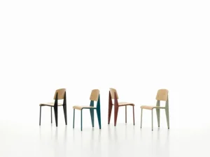 AYTM Sitzgelegenheiten-Vitra Standard Stuhl, Prouvé Bleu Dynastie - Eiche