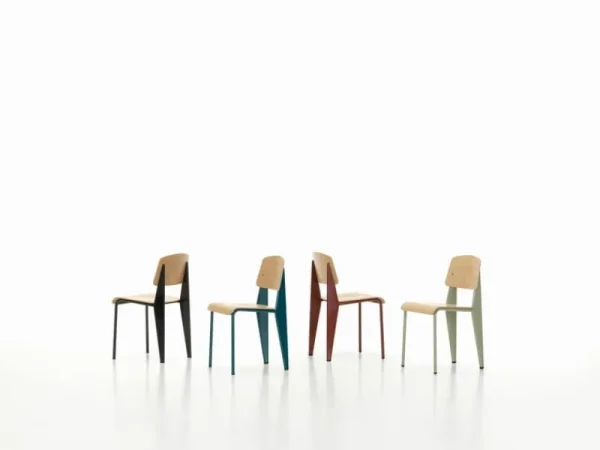 AYTM Sitzgelegenheiten-Vitra Standard Stuhl, Prouvé Bleu Dynastie - Eiche