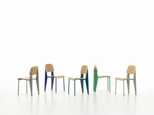AYTM Sitzgelegenheiten-Vitra Standard Stuhl, Prouvé Bleu Dynastie - Eiche
