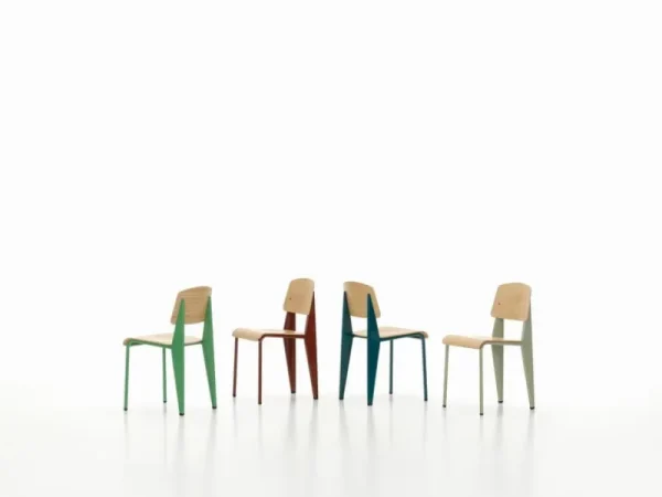 AYTM Sitzgelegenheiten-Vitra Standard Stuhl, Prouvé Bleu Dynastie - Eiche