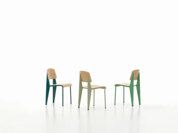 AYTM Sitzgelegenheiten-Vitra Standard Stuhl, Prouvé Bleu Dynastie - Eiche
