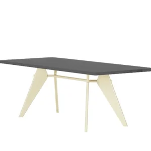 Vitra Tische-Tisch EM 240 x 90 cm, asphaltgrau – Prouvé Blanc Colombe