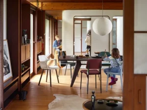 Vitra Tische-Tisch EM 240 x 90 cm, asphaltgrau – Prouvé Blanc Colombe