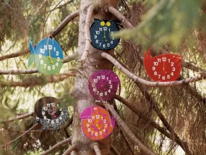 Kinder Vitra Kinderzimmereinrichtung | Uhren^Zoo Timers Wanduhr, Omar the Owl