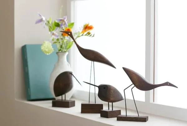 Architectmade Dekorationsgegenstände-Warm Nordic Beak Bird, Lazy Snipe, Eiche geräuchert