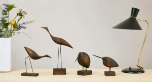 Architectmade Dekorationsgegenstände-Warm Nordic Beak Bird, Lazy Snipe, Eiche geräuchert