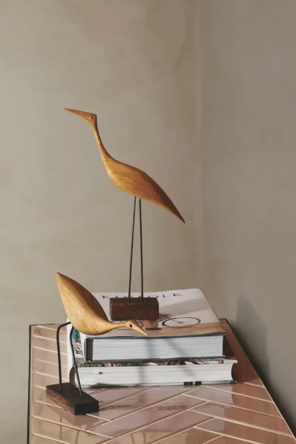 Warm Nordic Dekorationsgegenstände^Beak Bird, Low Heron, Eiche