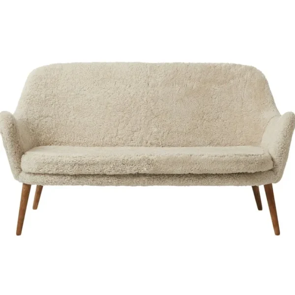 Woud Sofas Und Liegen-Warm Nordic Dwell 2 Sitzer Sofa, Schafsfell Moonlight