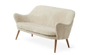 Woud Sofas Und Liegen-Warm Nordic Dwell 2 Sitzer Sofa, Schafsfell Moonlight