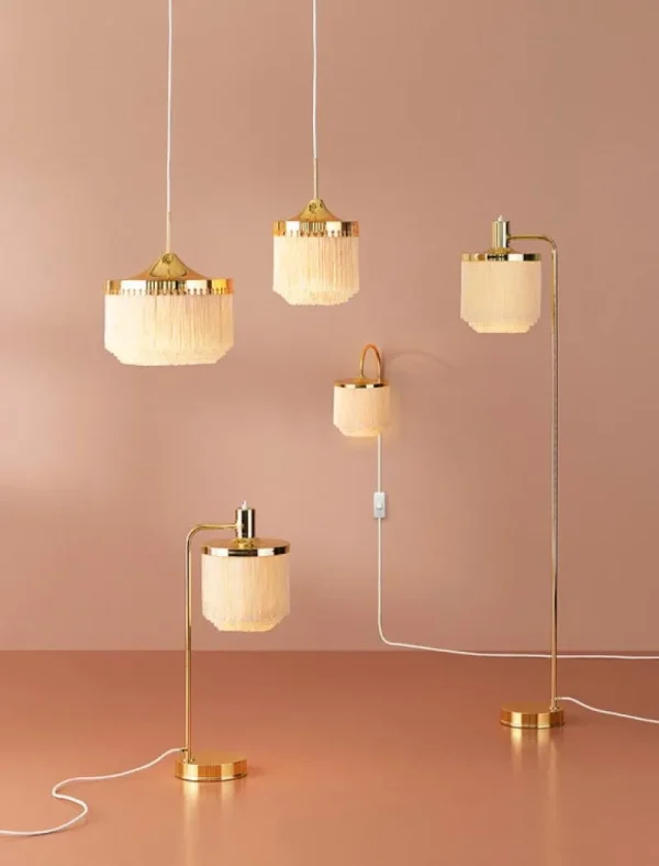 ferm LIVING Deckenleuchten-Warm Nordic Fringe Pendelleuchte, 30 cm, cremeweiß
