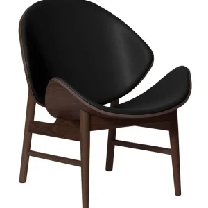 Warm Nordic Sitzgelegenheiten-Loungesessel The Orange, Räuchereiche – schwarzes Leder