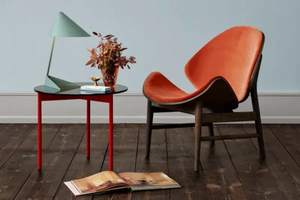 HAY Sitzgelegenheiten-Warm Nordic Loungesessel The Orange, Räuchereiche – ziegelrot/rostrosa