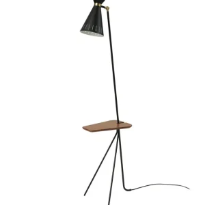 Warm Nordic Stehleuchten-Stehleuchte Cone mit Tisch, schwarz