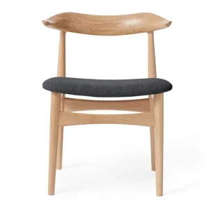 Knoll Sitzgelegenheiten-Warm Nordic Stuhl Cow Horn, Eiche geölt – anthrazit