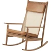 HAY Sitzgelegenheiten-Warm Nordic Swing Schaukelstuhl, Teakholz - cognacbraunes Silk-Leder