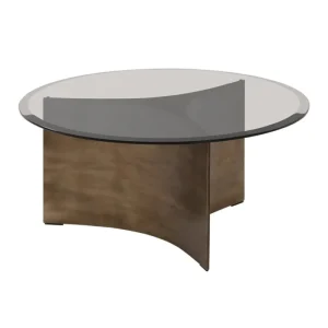 Warm Nordic Tische-Wendelbo Arc Couchtisch, mittelgroß, braunes Glas - bronzefarben patinier