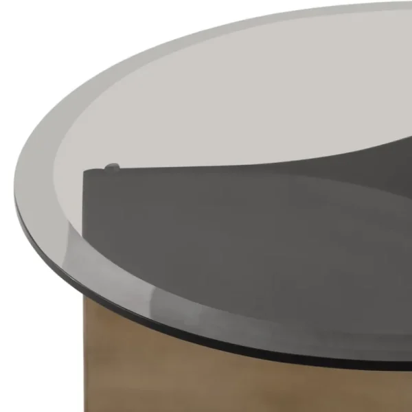 Warm Nordic Tische-Wendelbo Arc Couchtisch, mittelgroß, braunes Glas - bronzefarben patinier
