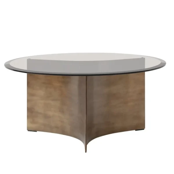 Warm Nordic Tische-Wendelbo Arc Couchtisch, mittelgroß, braunes Glas - bronzefarben patinier