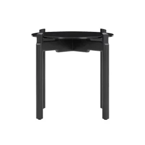 Sibast Tische-Wendelbo Notch Beistelltisch, rund, S, Glas - Eiche gebeizt, Schwarz