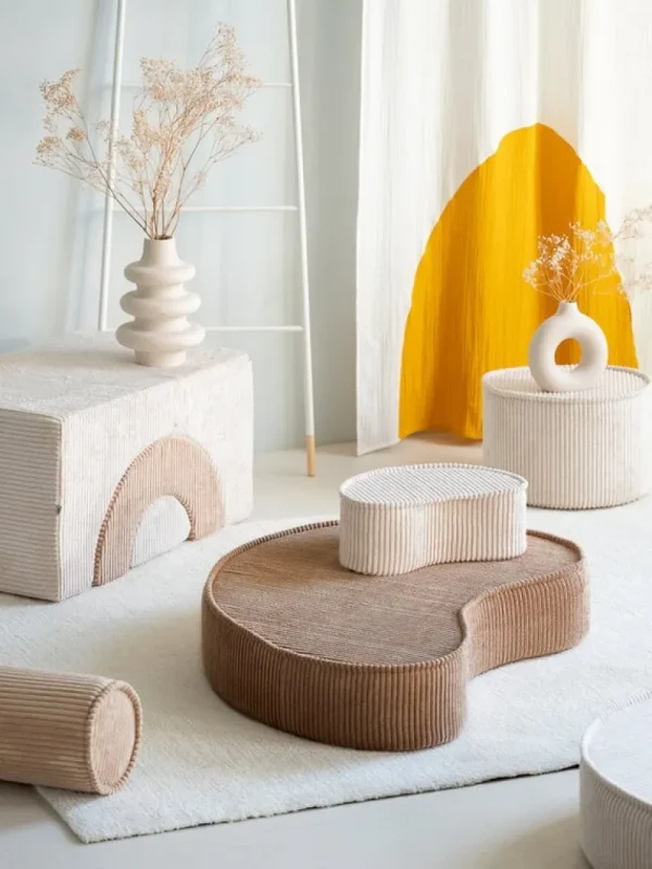 Kinder Wigiwama Möbel Für Das Kinderzimmer | Sitzgelegenheiten^Pouf-Set, Pink Mousse