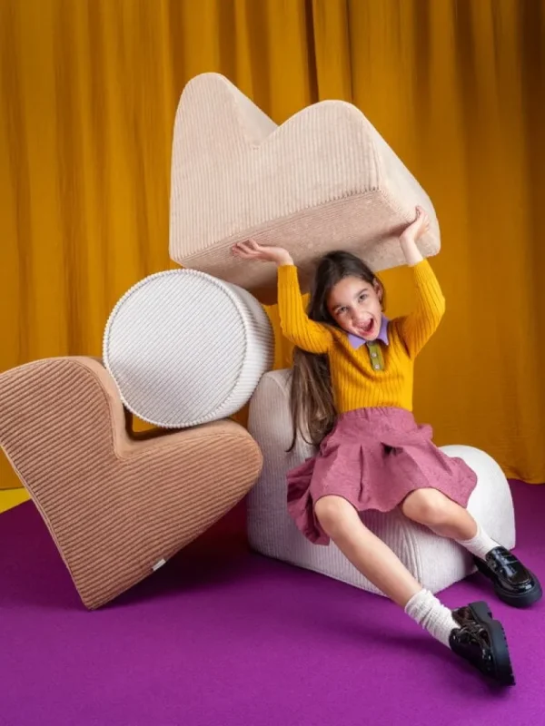 Kinder Wigiwama Möbel Für Das Kinderzimmer | Sitzgelegenheiten^Pouf-Set, Pink Mousse