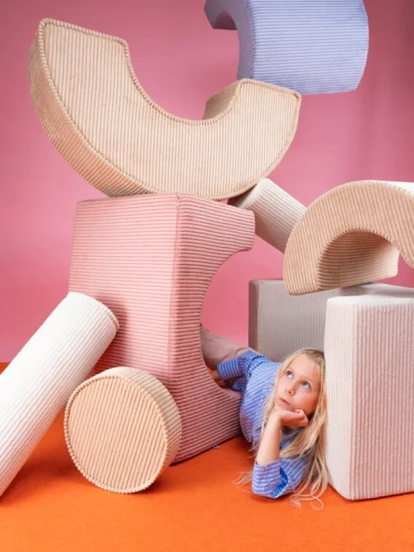 Kinder Wigiwama Möbel Für Das Kinderzimmer | Sitzgelegenheiten^Pouf-Set, Pink Mousse