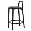 Vitra Sitzgelegenheiten-Woodnotes Barhocker Siro+, 65 cm, schwarz – schwarzes Leder