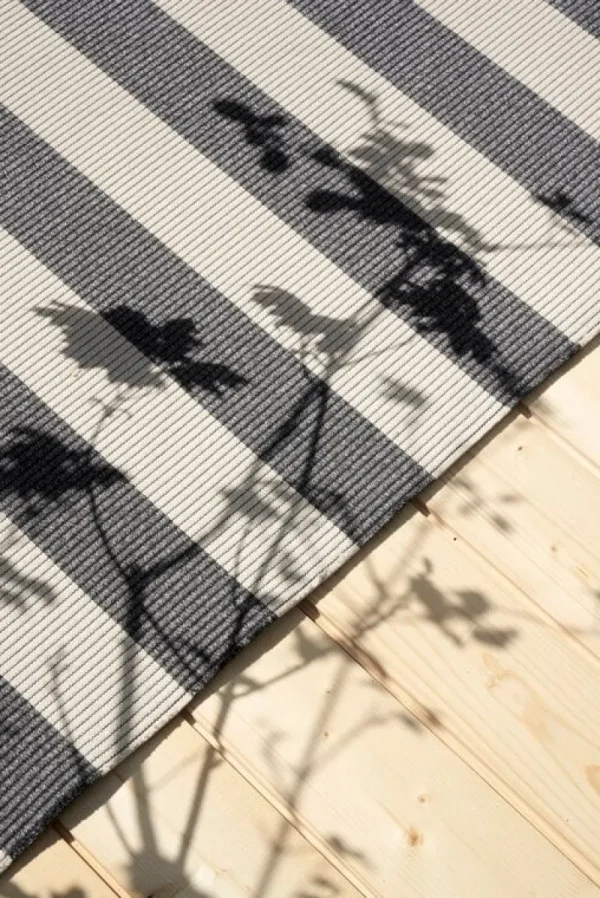 Woodnotes Outdoor-textilien | Teppiche Und Läufer^Big Stripe In-Out Teppich, Grau melange/Sandweiß