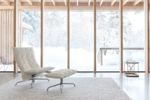 Normann Copenhagen Sitzgelegenheiten-Woodnotes K Ottomane, schmal, Sternfuß, Schwarz