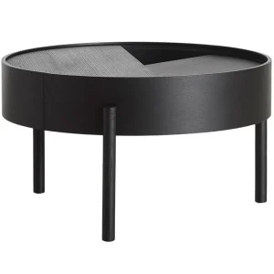 Woud Tische-Arc Couchtisch 66 cm, Esche schwarz lackiert