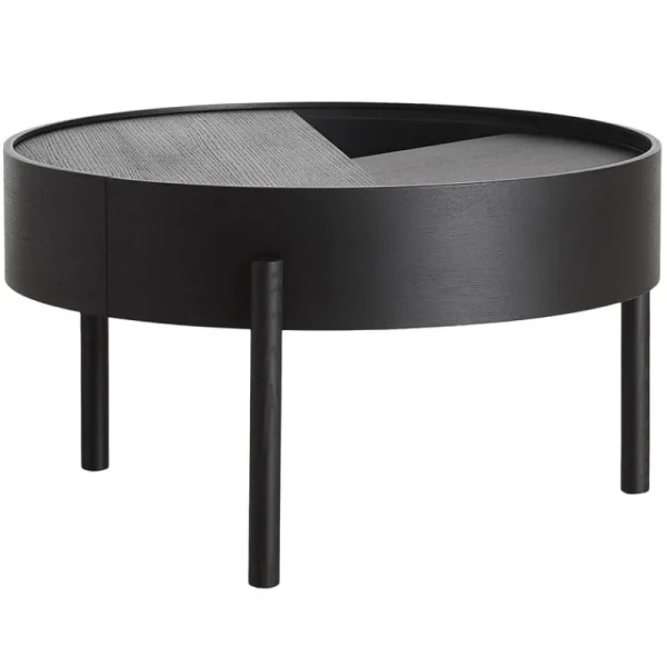 Woud Tische-Arc Couchtisch 66 cm, Esche schwarz lackiert